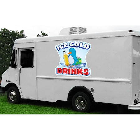 Signmission Safety Sign, 9 in Height, Vinyl, 6 in Length, Ice Cold Drinks 2, D-DC-12-Ice Cold Drinks 2 D-DC-12-Ice Cold Drinks 2